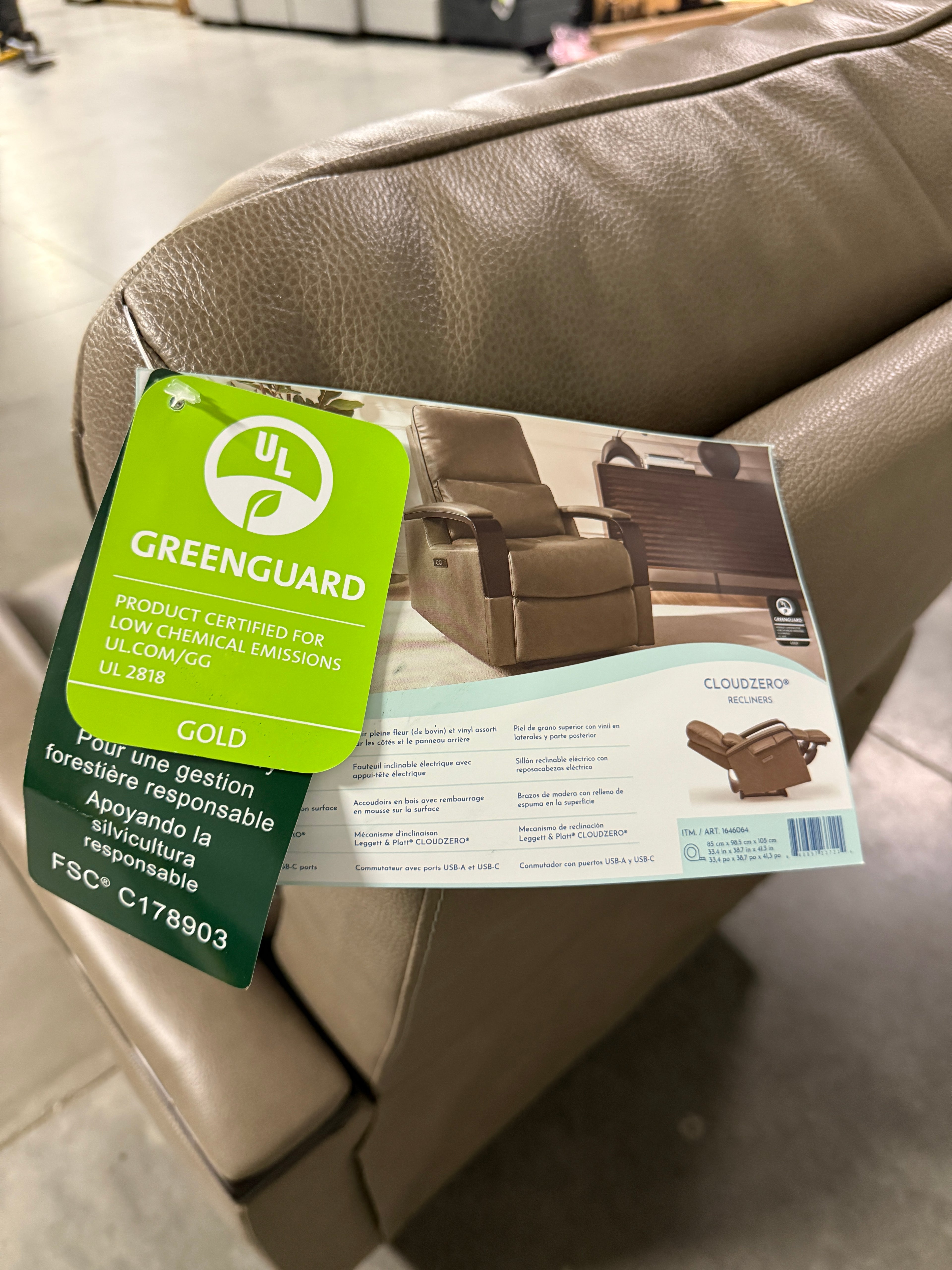 Shayne Leather Power Recliner with Power Headrest