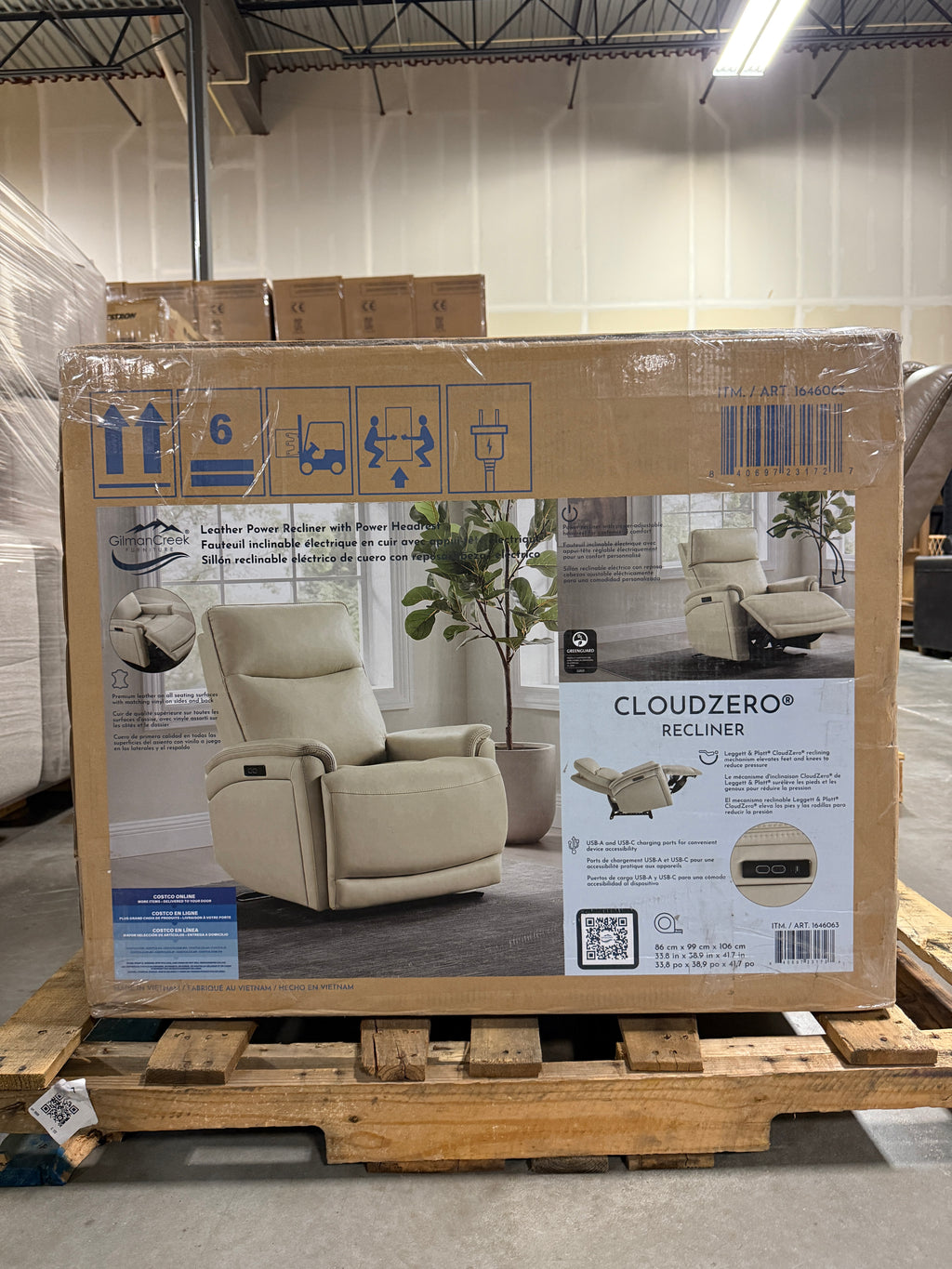 Sanders Leather Power Recliner with Power Headrest