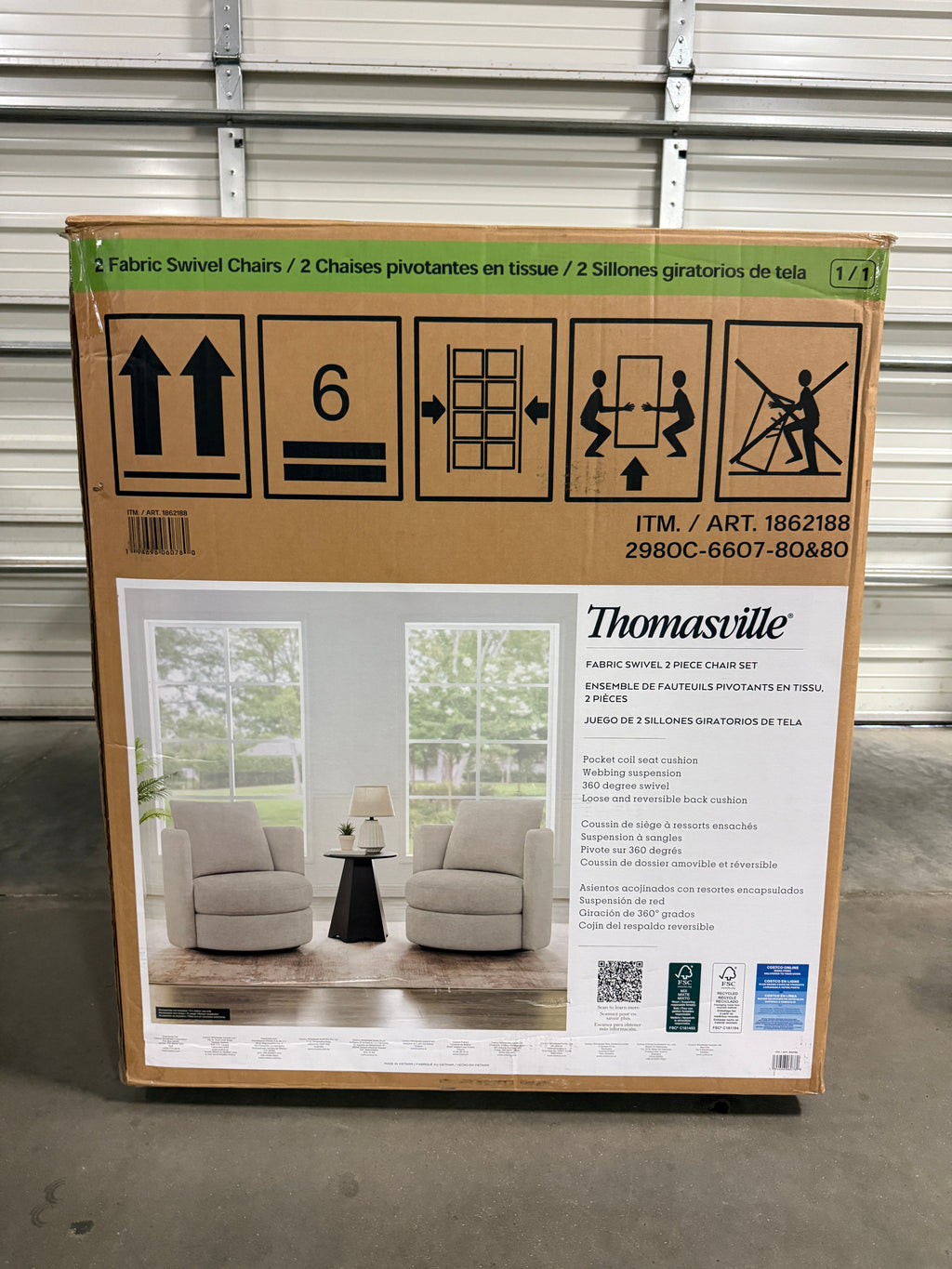 Thomasville Davos Swivel Chairs 2-Pack - Gray