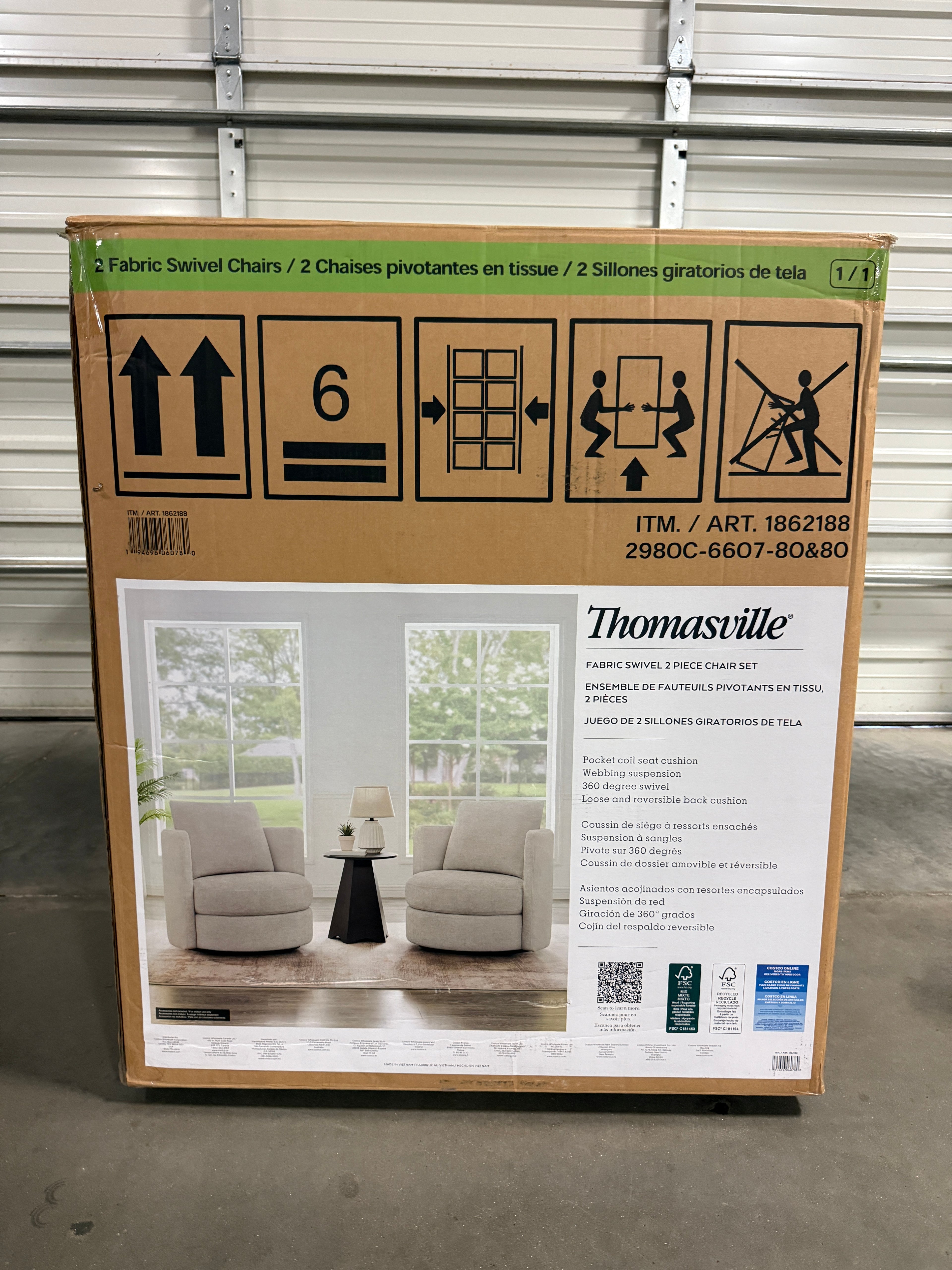Thomasville Davos Swivel Chairs 2-Pack - Gray