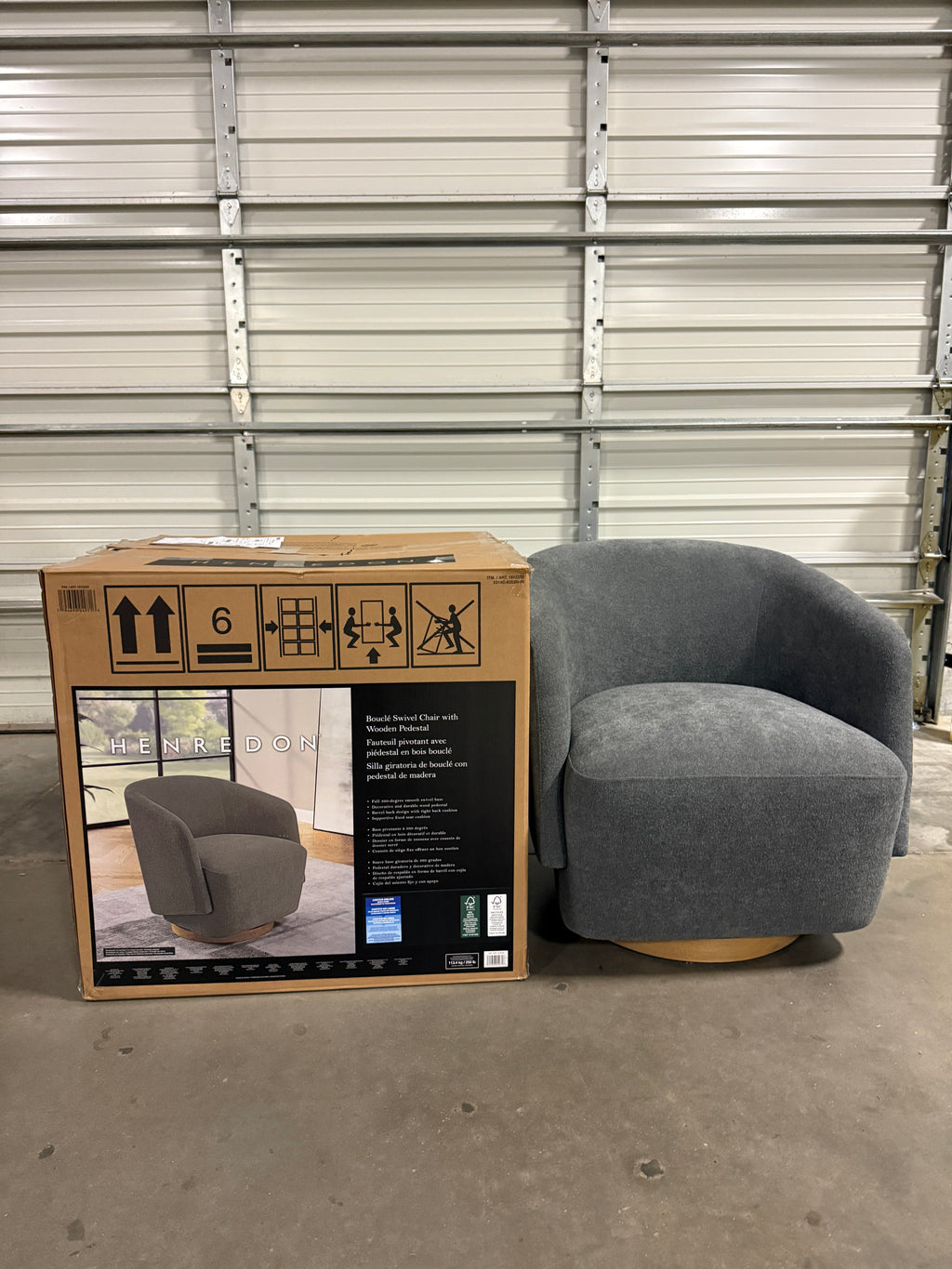 Henredon Murphy Swivel Bouclé Chair - Gray