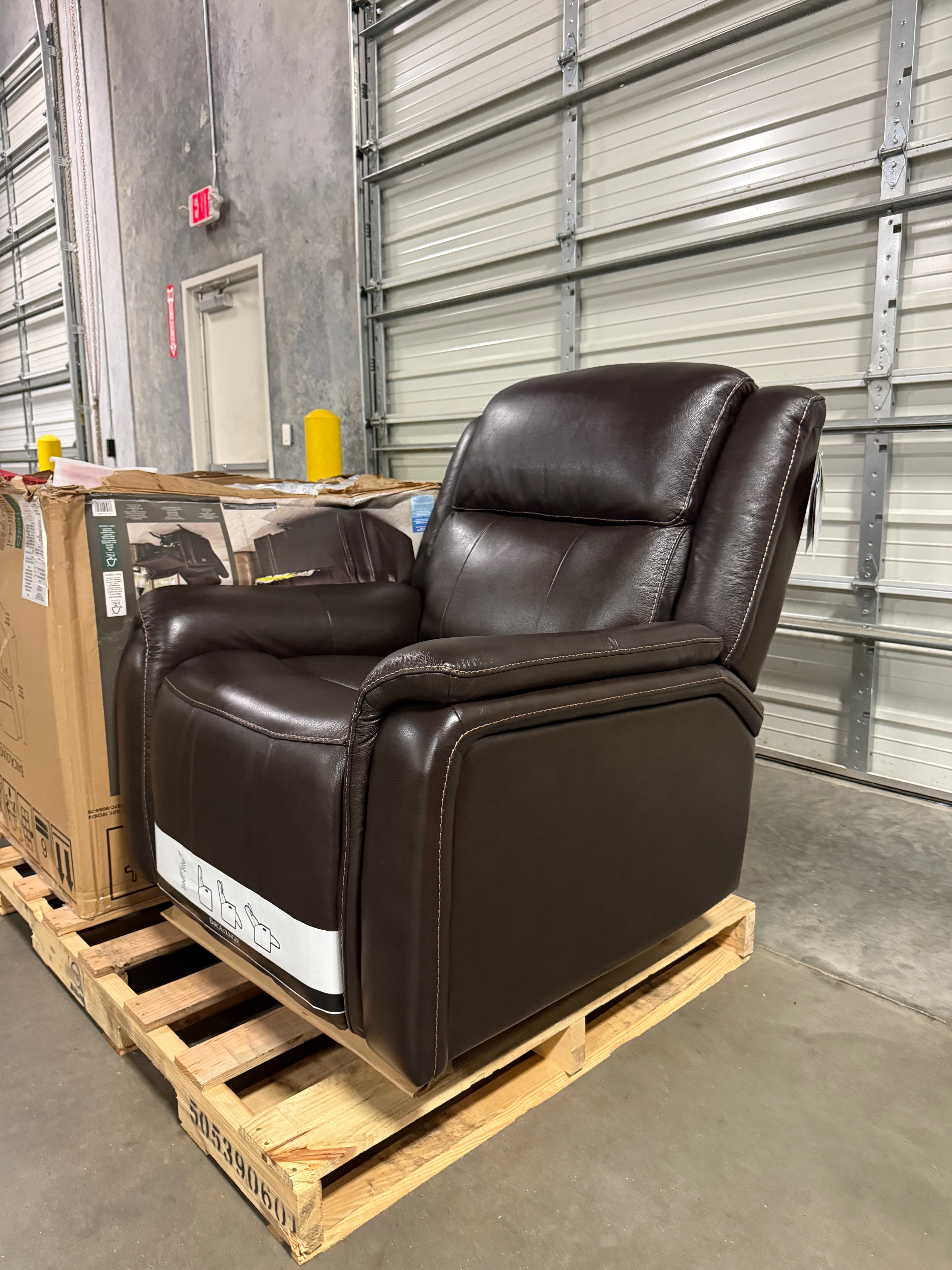 Bryson Leather Power Rocker Recliner with Power Adjustable Headrest