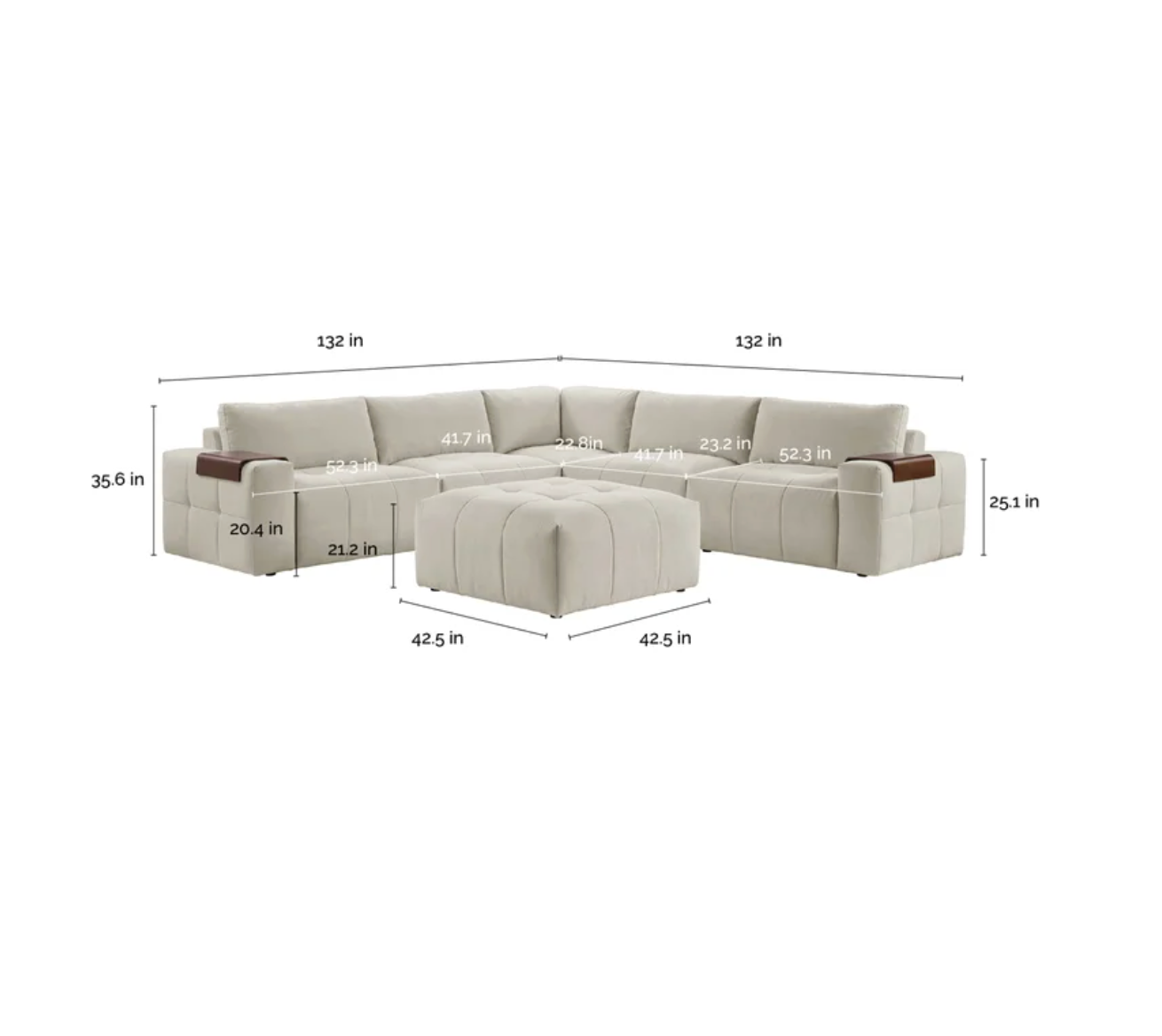 Paige 6-Piece Modular Fabric Sectional