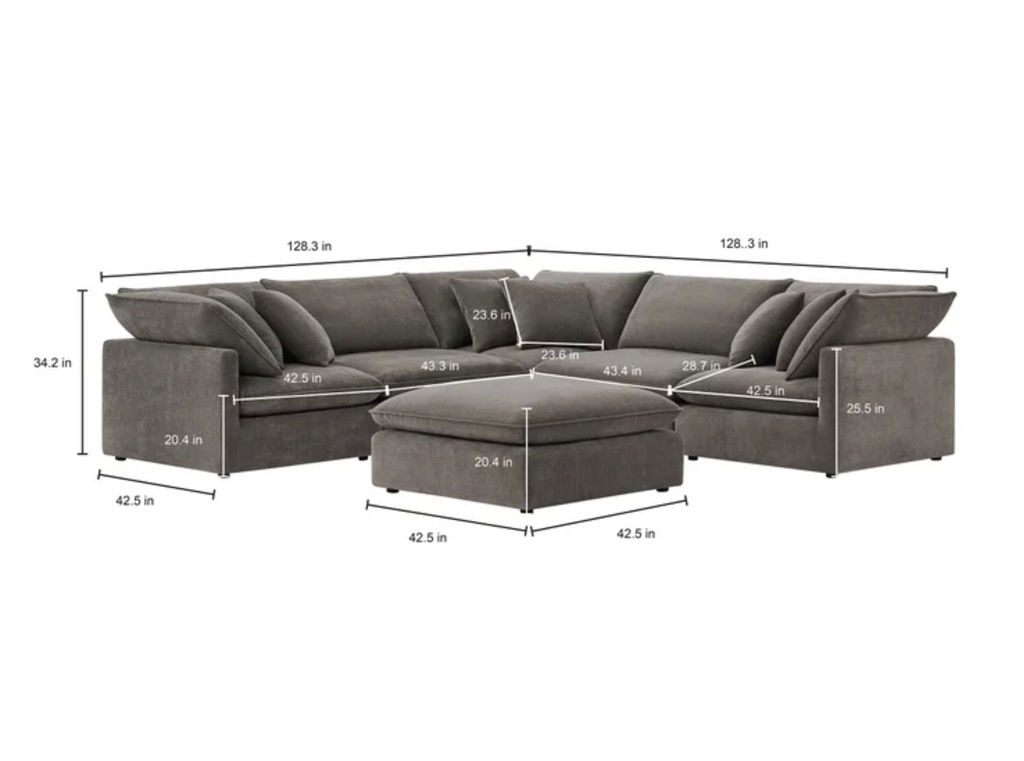Mira 6-piece Fabric Modular Sectional