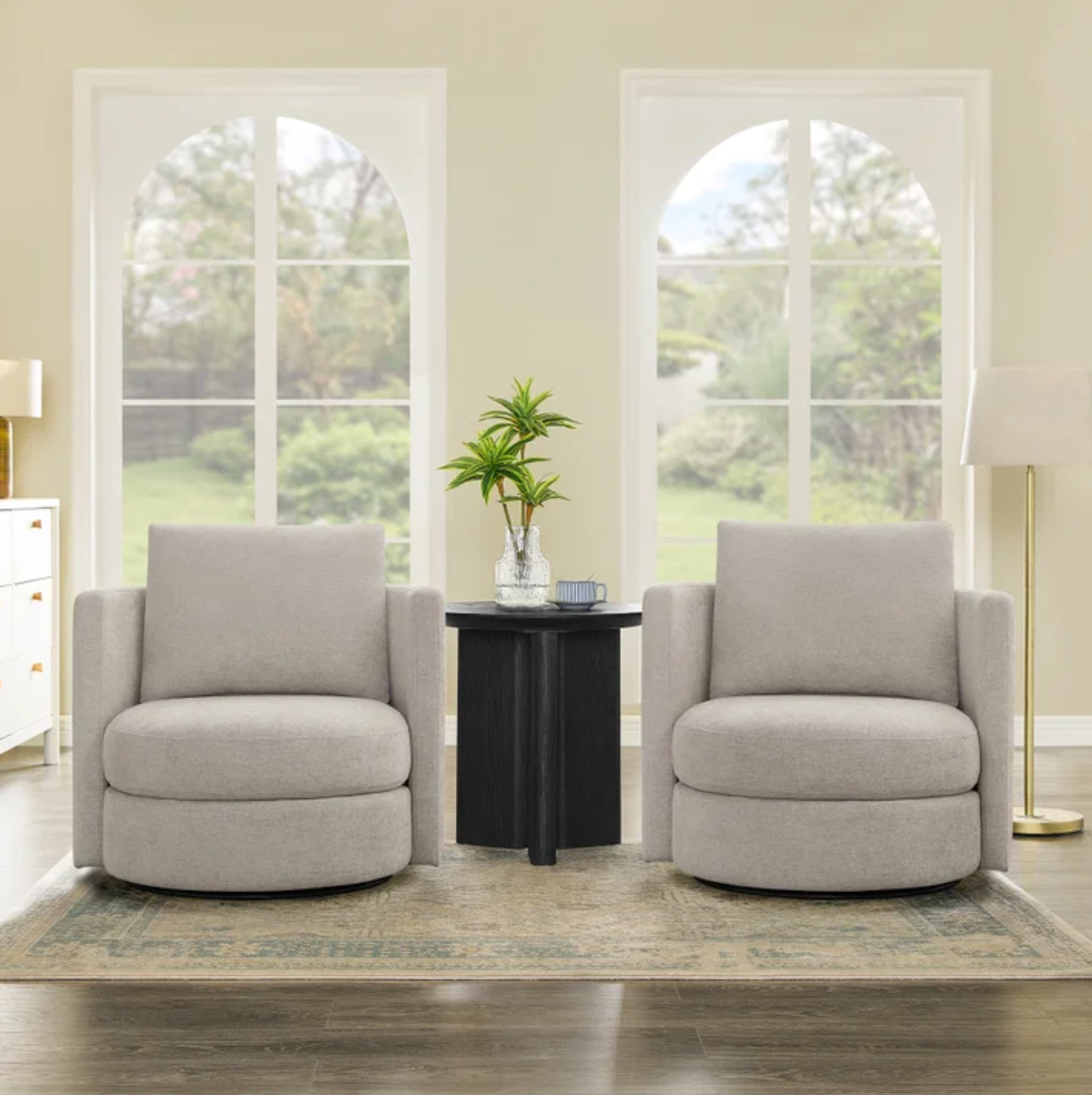 Thomasville Davos Swivel Chairs 2-Pack - Gray