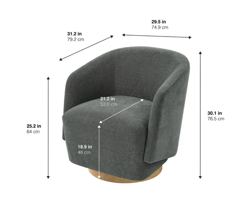 Henredon Murphy Swivel Bouclé Chair - Gray