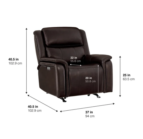 Bryson Leather Power Rocker Recliner with Power Adjustable Headrest