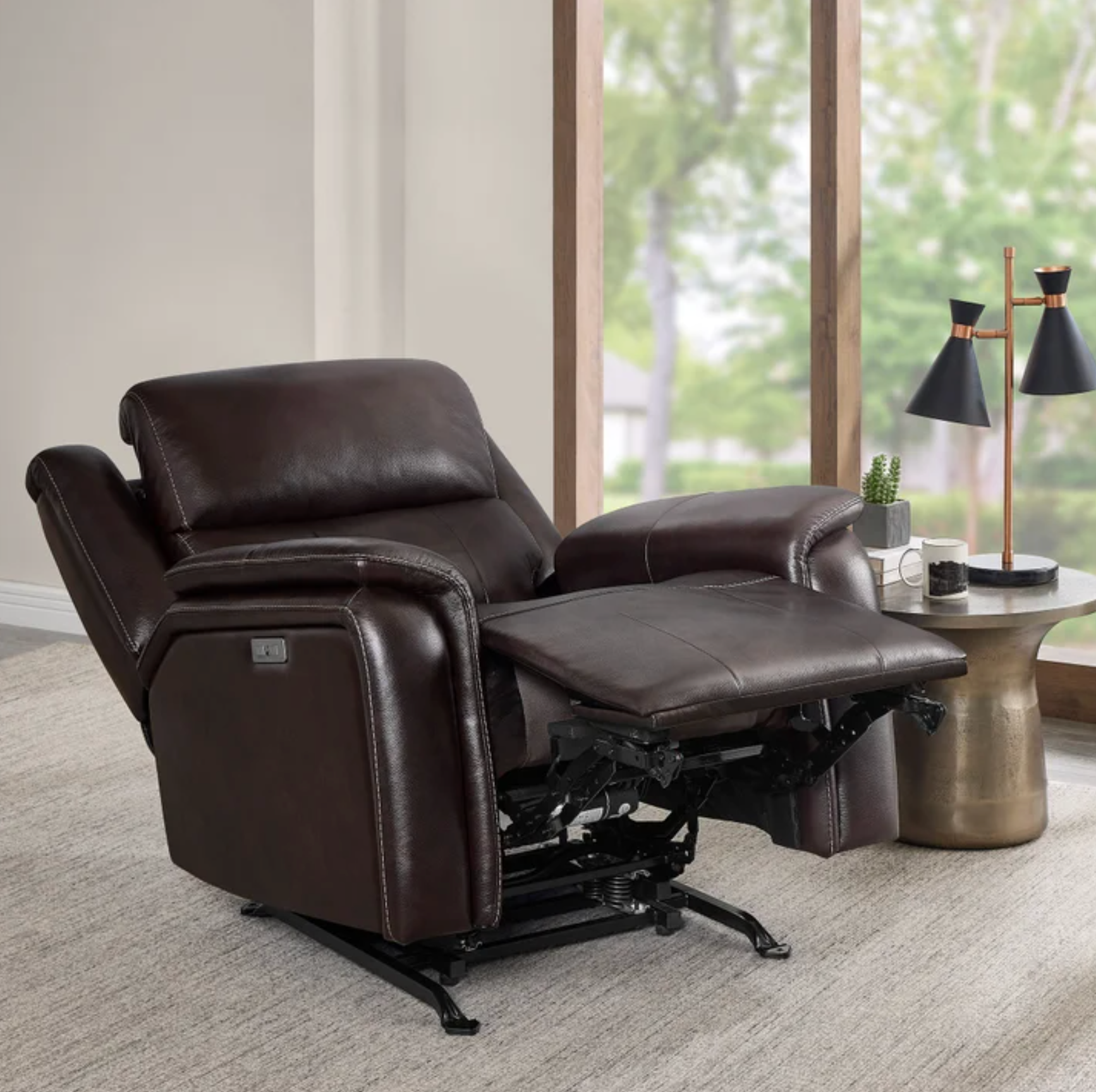 Bryson Leather Power Rocker Recliner with Power Adjustable Headrest