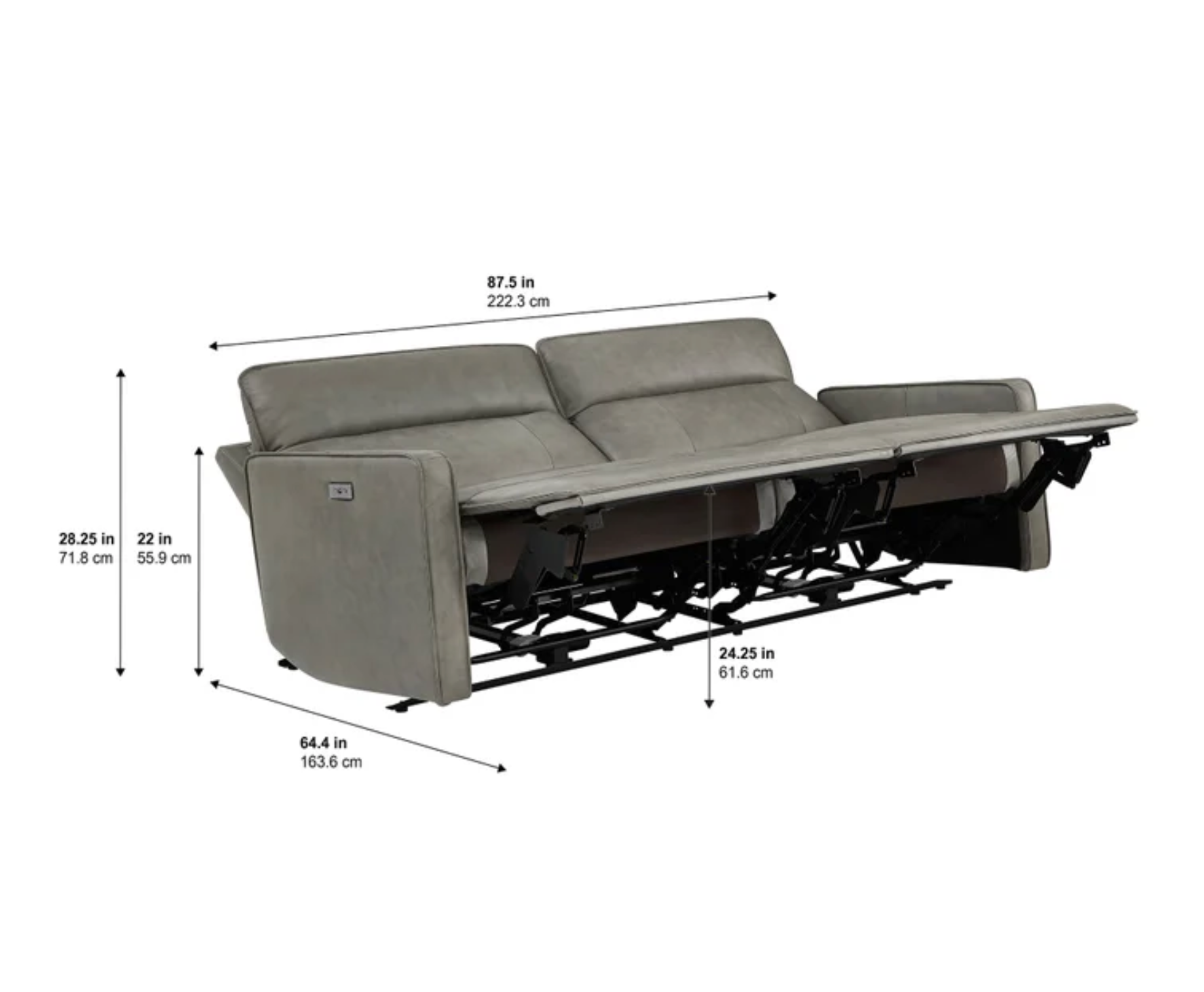 Henredon Keira Leather Zero-Gravity Reclining Sofa