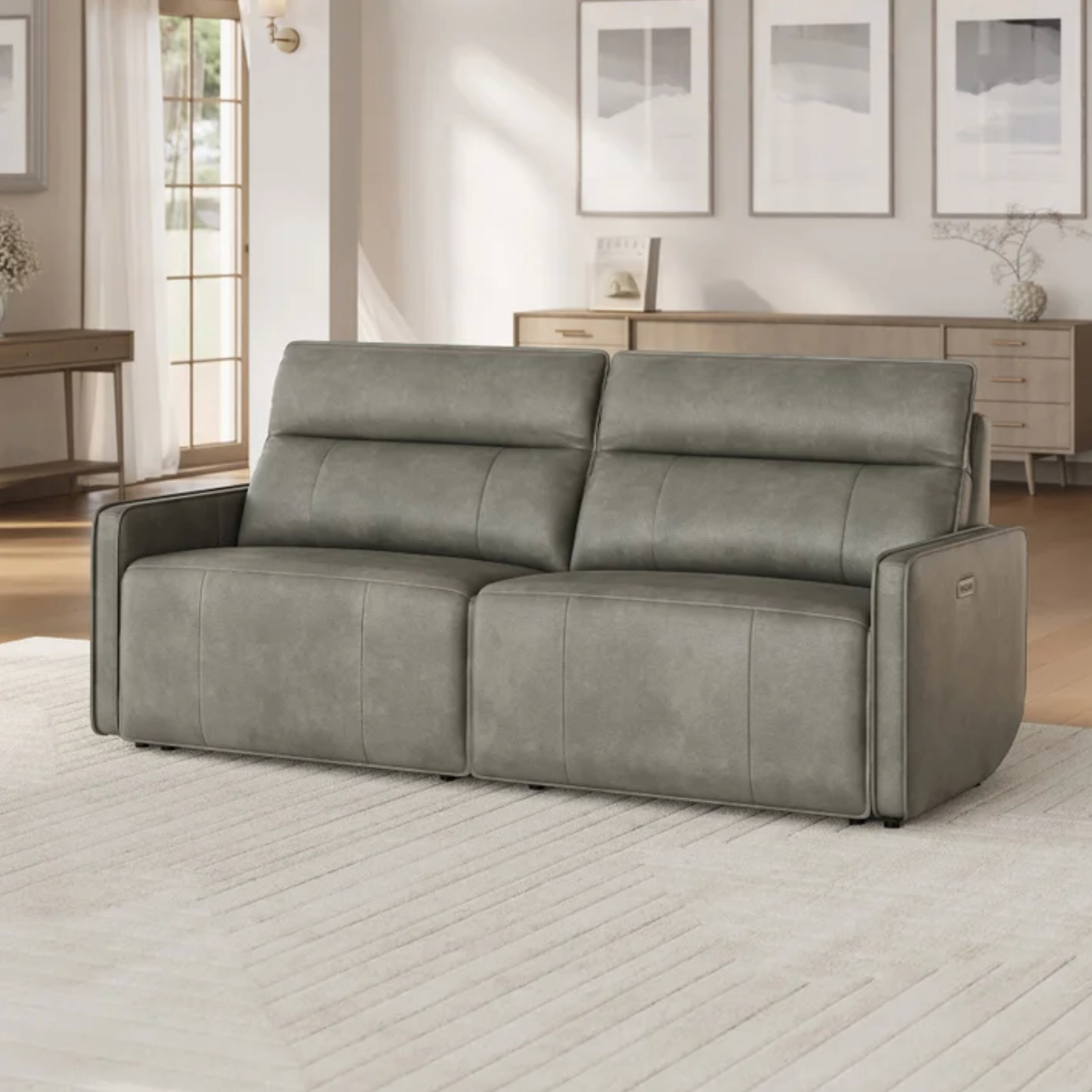 Henredon Keira Leather Zero-Gravity Reclining Sofa