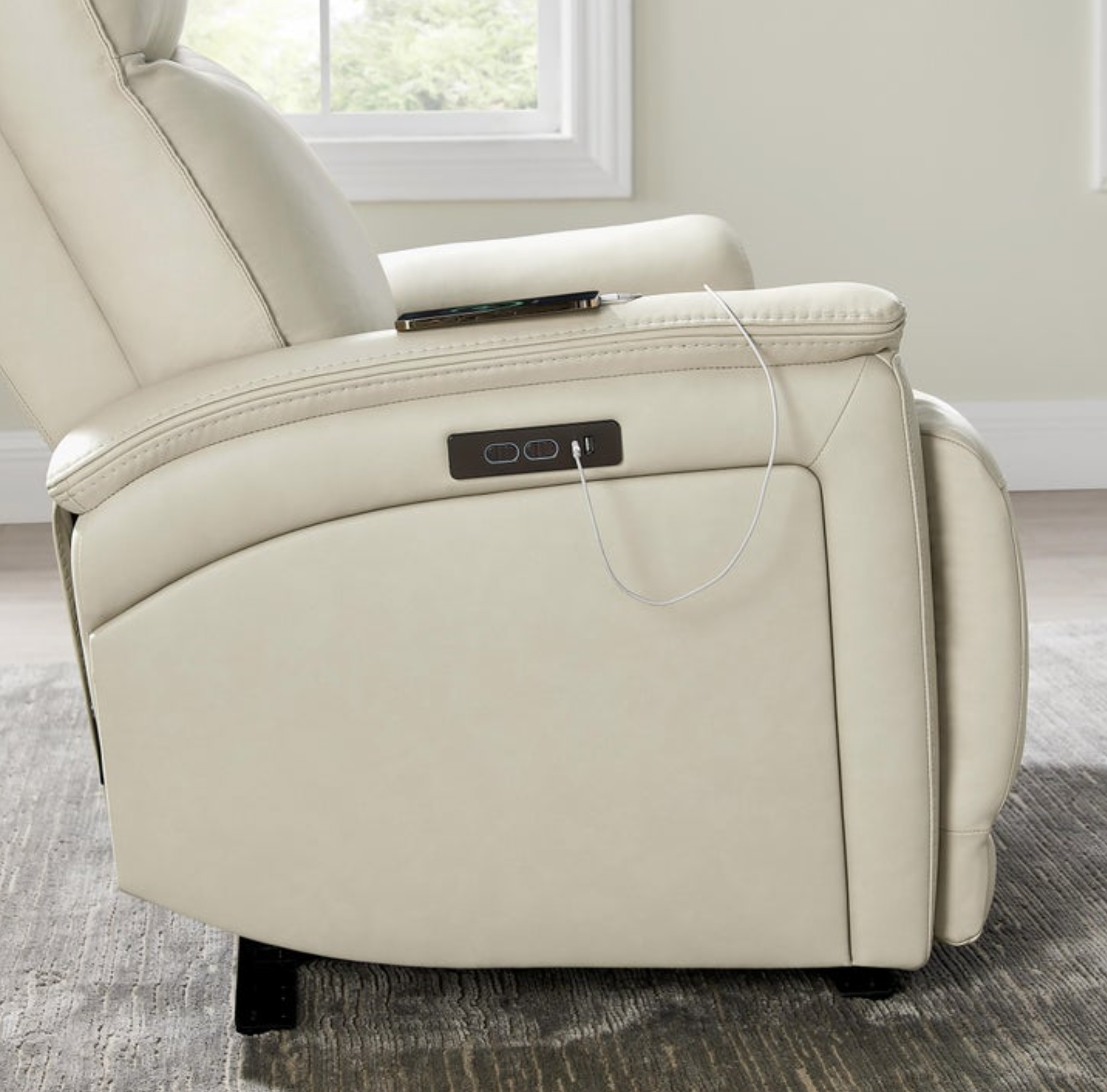 Sanders Leather Power Recliner with Power Headrest