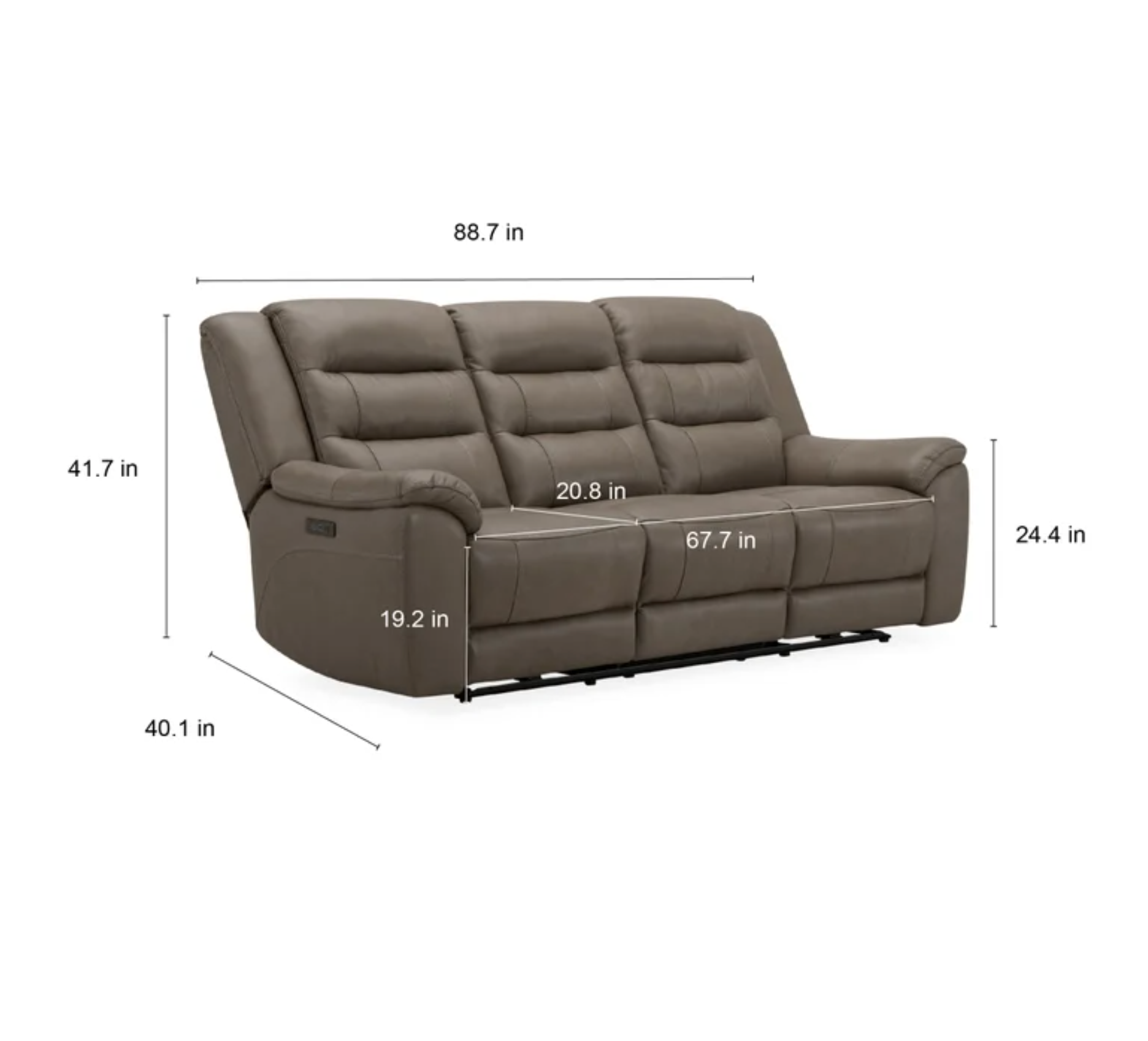 Mason Leather Power Reclining Sofa with Power Headrests