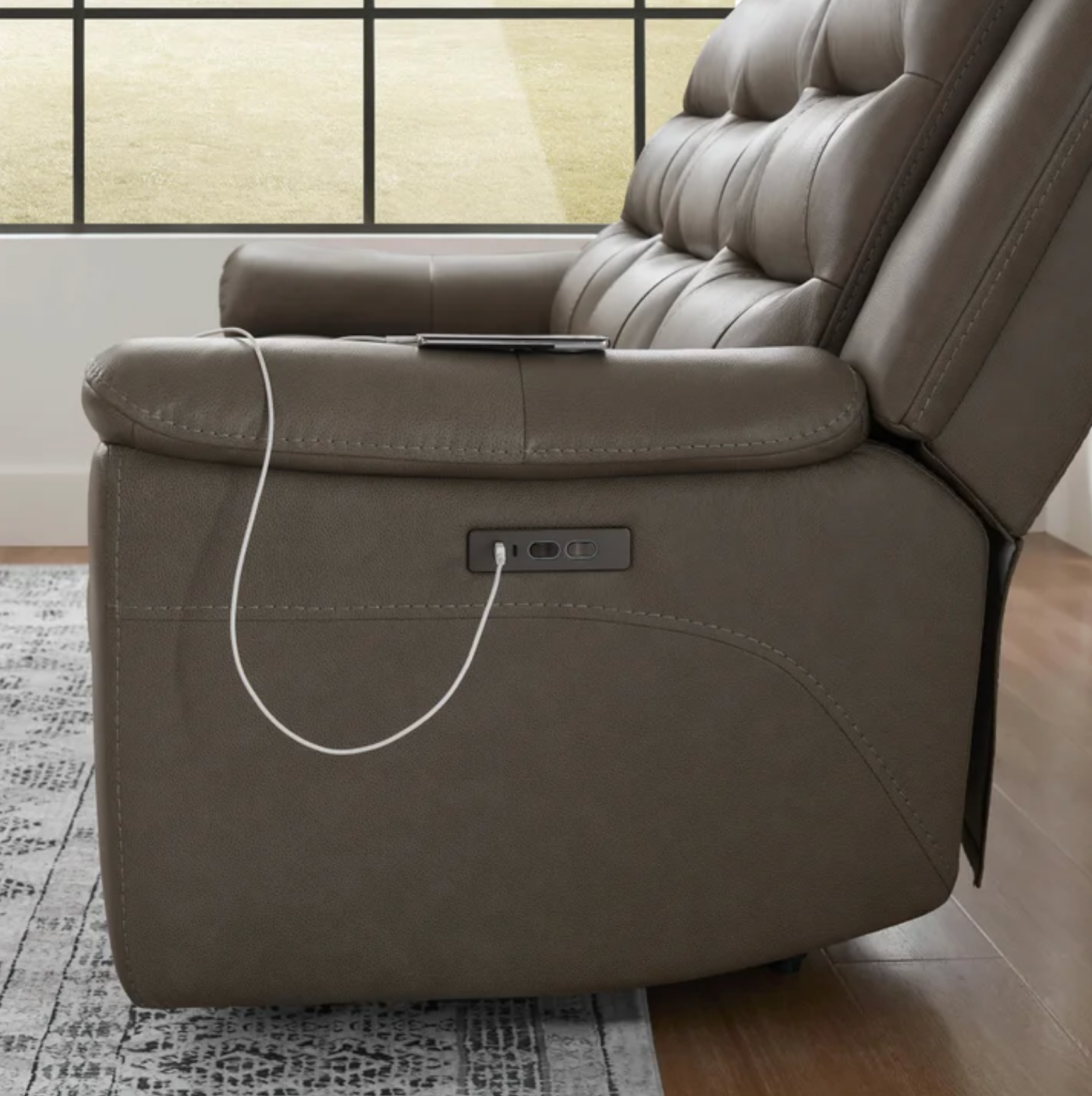 Mason Leather Power Reclining Sofa with Power Headrests
