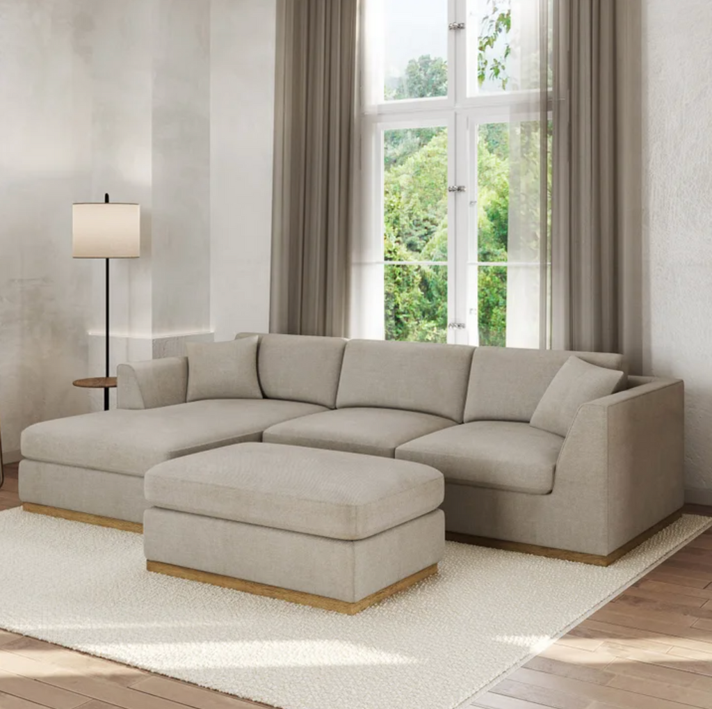 Henredon Caley Reversible Sofa Chaise with Ottoman
