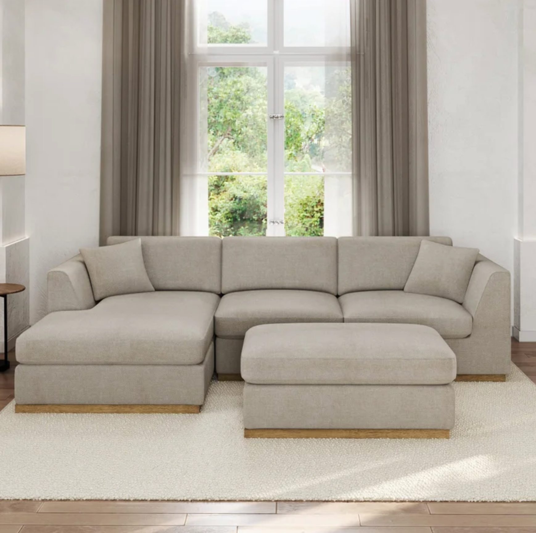 Henredon Caley Reversible Sofa Chaise with Ottoman