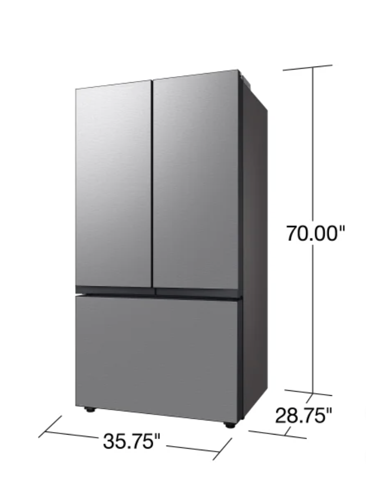 Samsung 24 Cu. Ft. Bespoke Counter Depth 3-Door French Door Refrigerator with AutoFill Water Pitcher (Scratch & Dent)