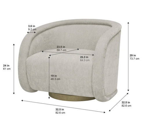 Henredon Aspen Hill Fabric Swivel Chair