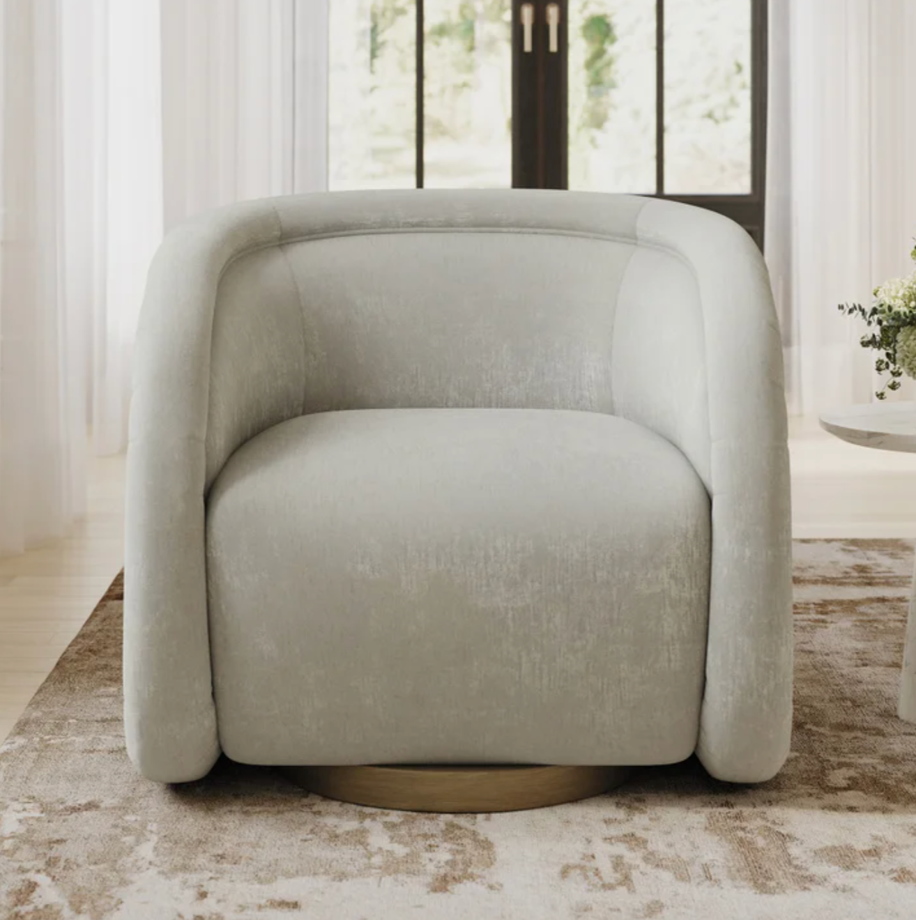 Henredon Aspen Hill Fabric Swivel Chair